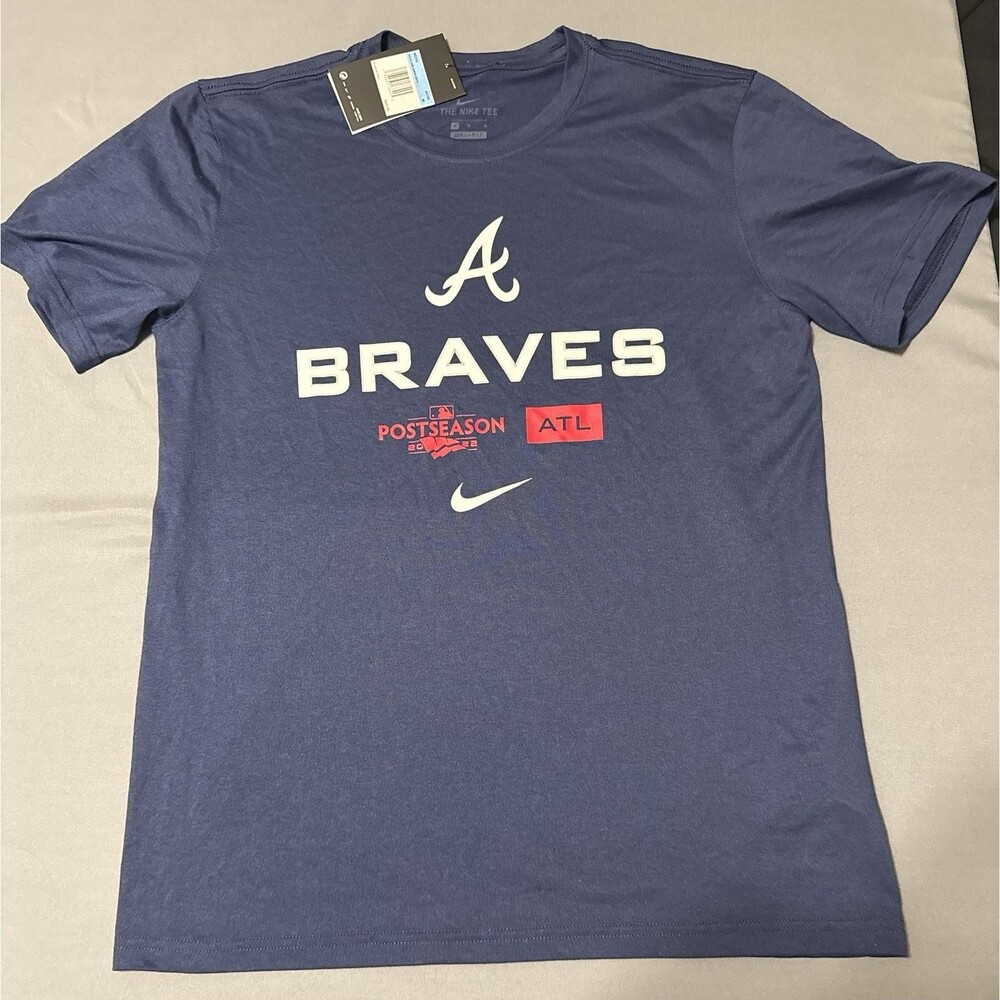 NWT Nike dri fit T, men's Medium Atlanta Braves, postseason 2022